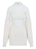 Jean Paul Gaultier wool short with mesh details dress - Neutrals