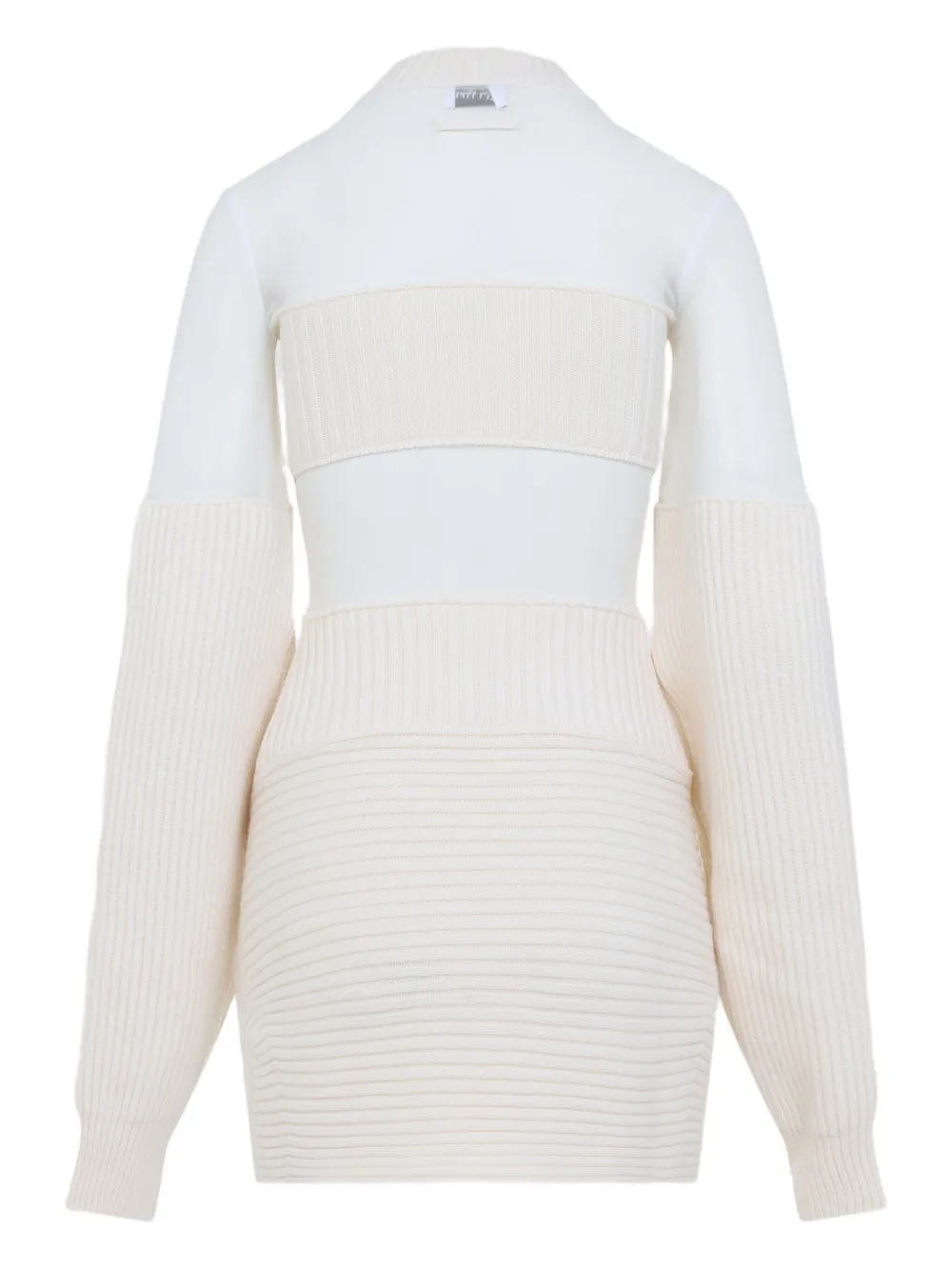 Jean Paul Gaultier wool short with mesh details dress Beige