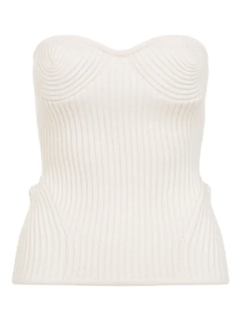 Jean Paul Gaultier ribbed sweetheart top