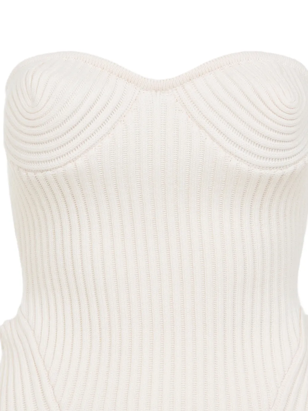 Jean Paul Gaultier ribbed sweetheart top Wit