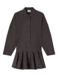 GANNI button-down ruffled dress - Brown