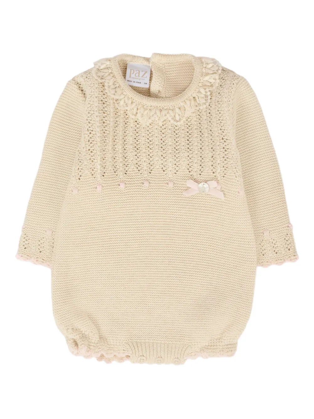 Paz Rodriguez knitted bow body Beige