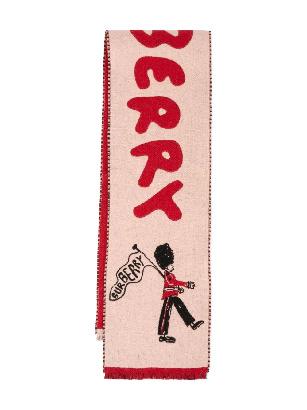 Burberry Kids graphic-print wool scarf Rood
