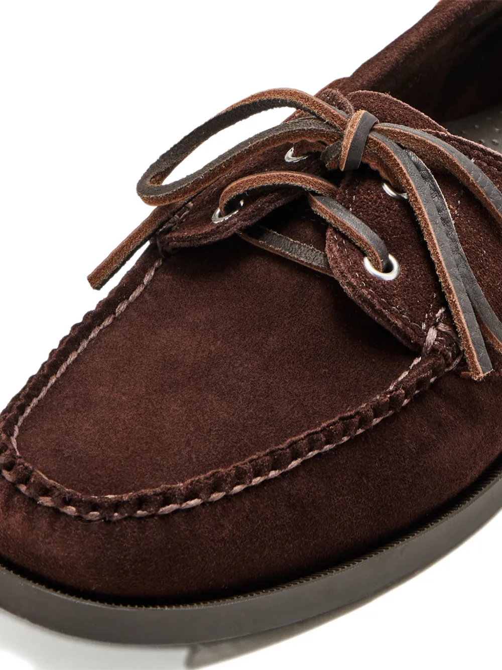 G.H. Bass & Co. suede leather lace-up boat shoes Brown
