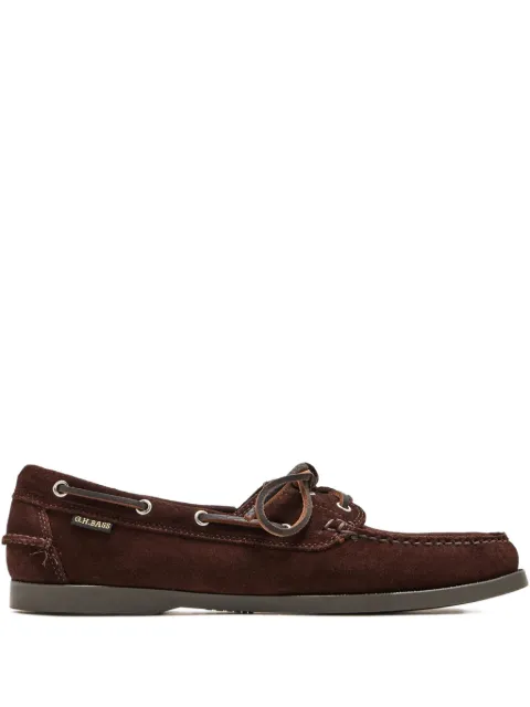 G.H. Bass & Co. suede leather lace-up boat shoes