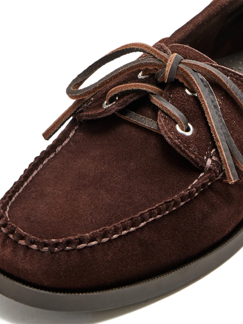 G.H. Bass & Co. suede leather lace-up boat shoes Brown