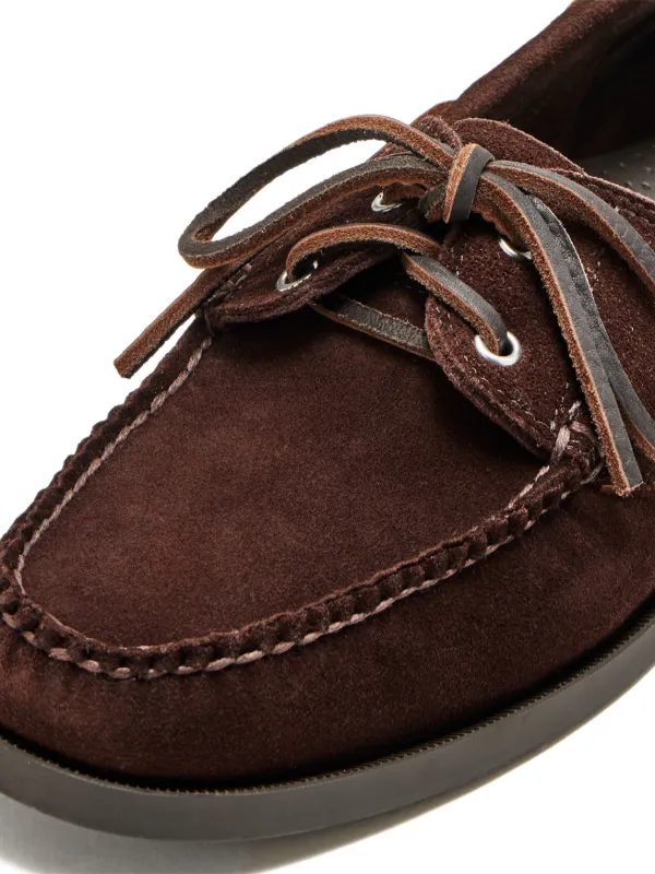 Bass Suede Leather lace-up Boat Shoes Brown FARFETCH IN