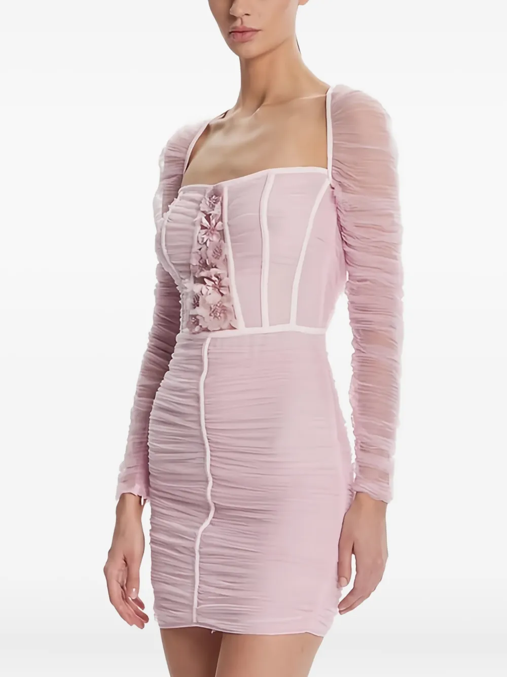 Elisabetta Franchi 3Dフローラル チュールドレス - ピンク Elisabetta Franchi 3Dフローラル チュールドレス - ピンク