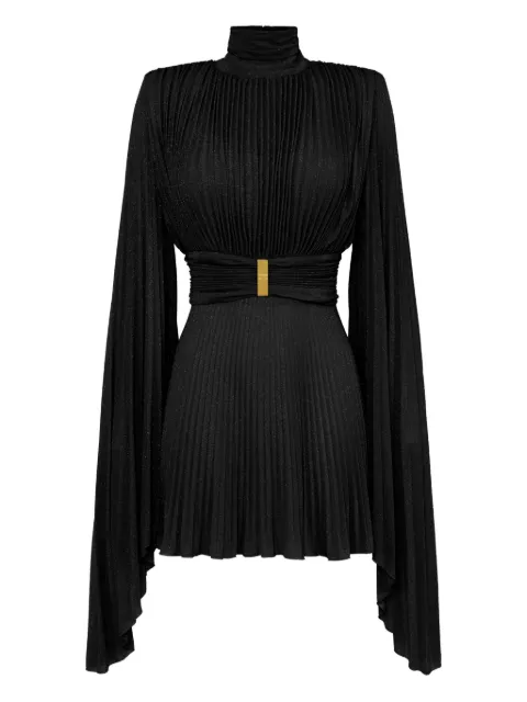 Elisabetta Franchi فستان ميني بكسرات ورقبة عالية