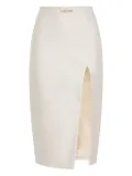 Elisabetta Franchi Lamé tweed split midi skirt - White