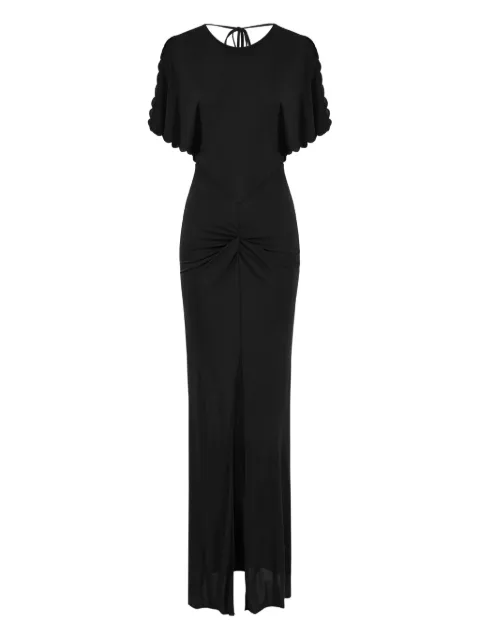 Elisabetta Franchi scallop-trimmed maxi dress