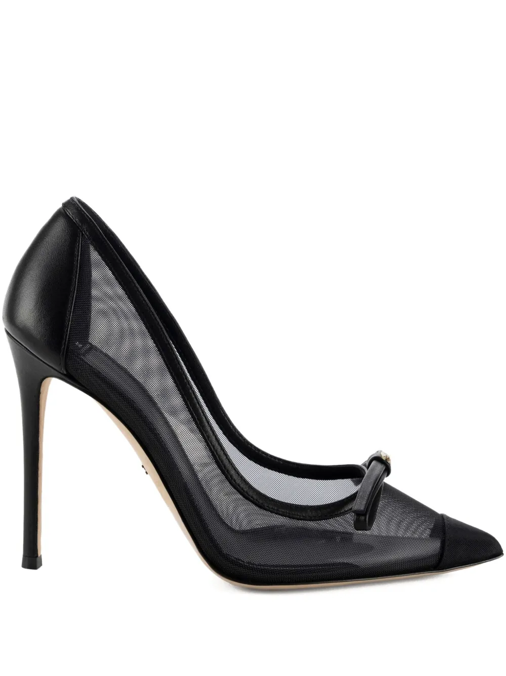 Elisabetta Franchi 90mm leather mesh pumps Zwart