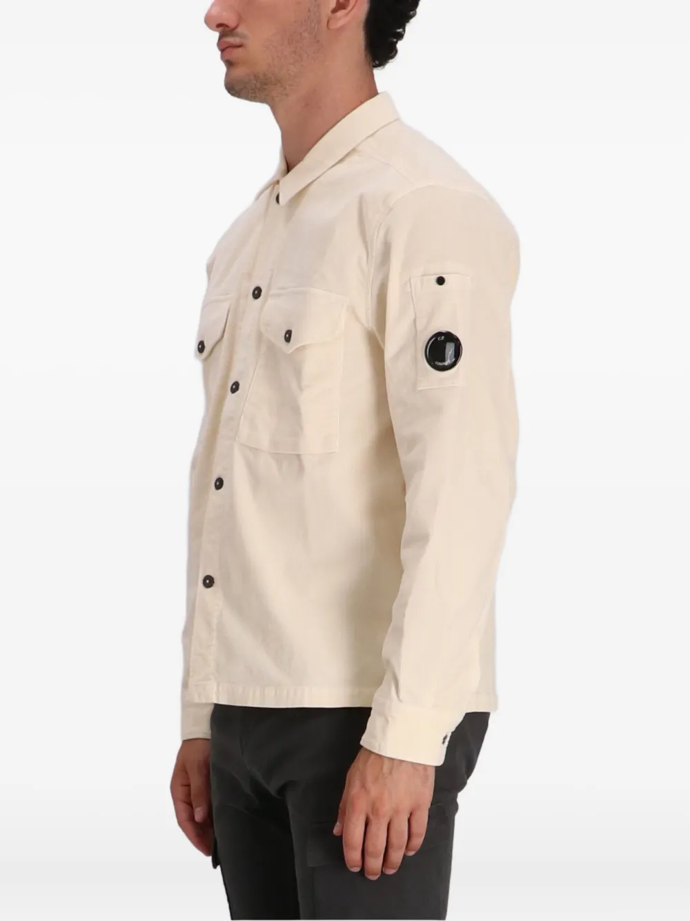 C.P. Company Ribfluwelen shirtjack met zak Beige