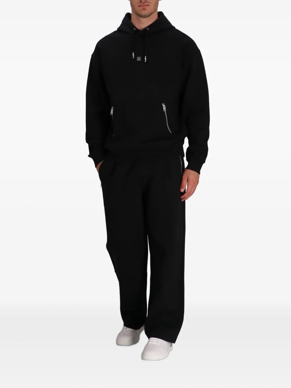 HUGO Broek met logopatch - Zwart