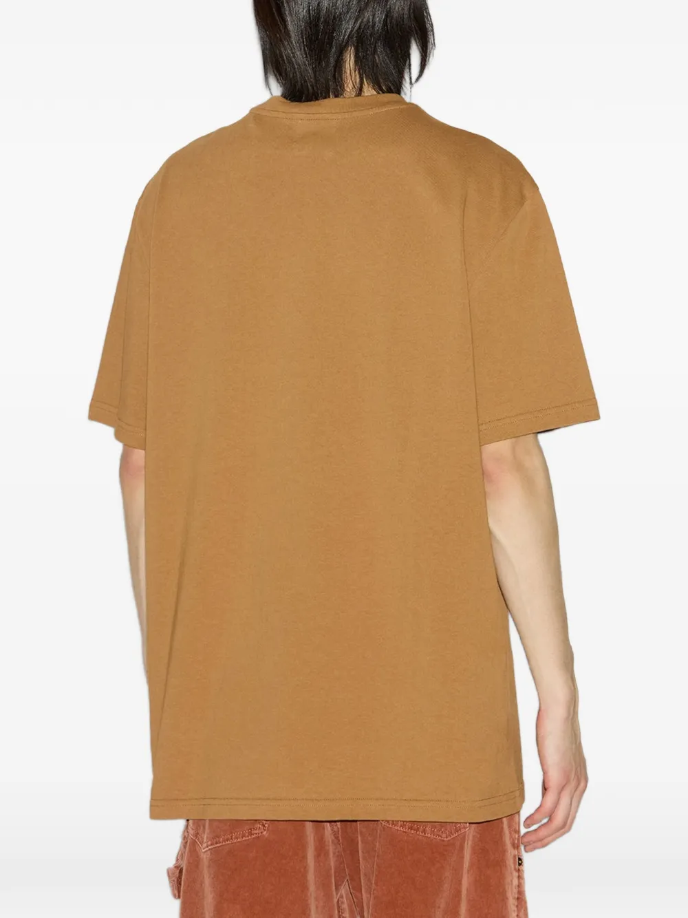 MARANT Hugo katoenen T-shirt met borduurwerk Bruin