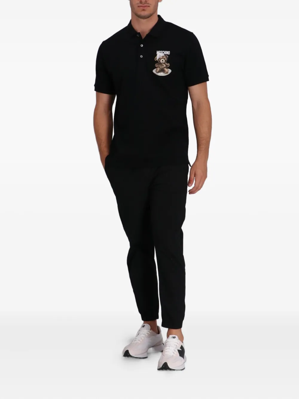 Moschino Poloshirt met Teddy-print - Blauw