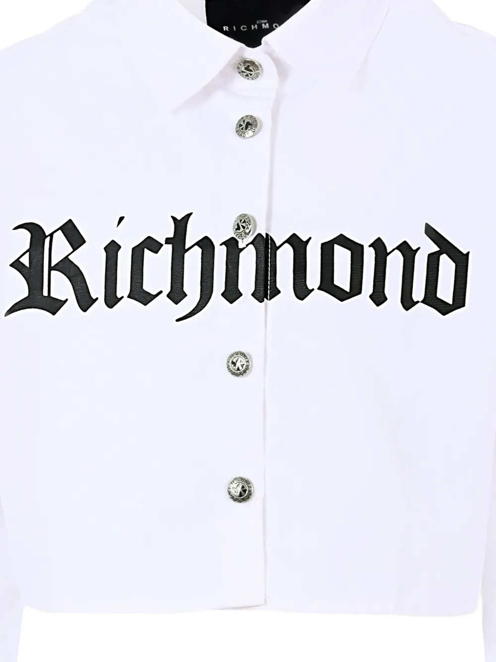 John Richmond Junior logo-print long-sleeve shirt Wit