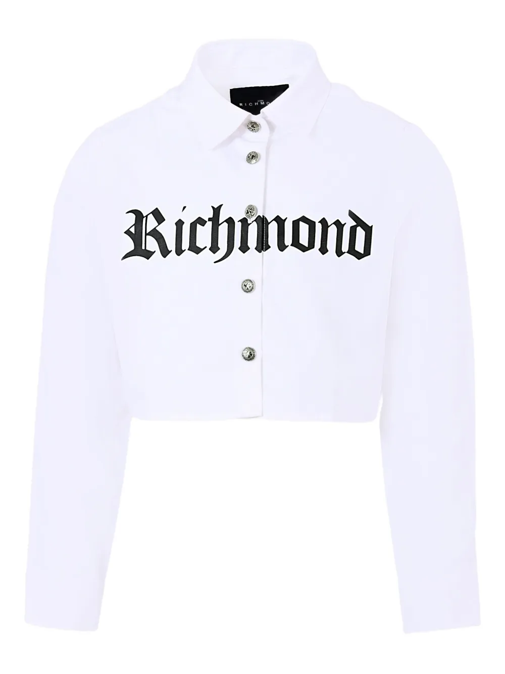 John Richmond Junior logo-print long-sleeve shirt Wit