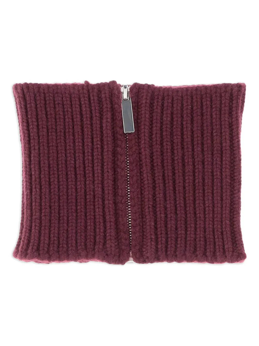 ribbed zip neck-warmer scarf