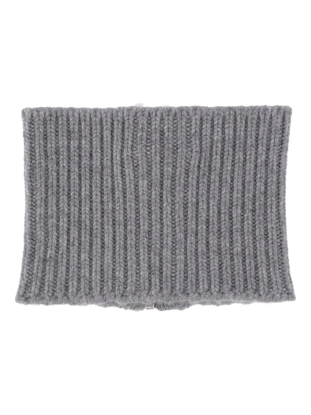 Sa Su Phi Ribbed Zip Neck-warmer Scarf In Gray