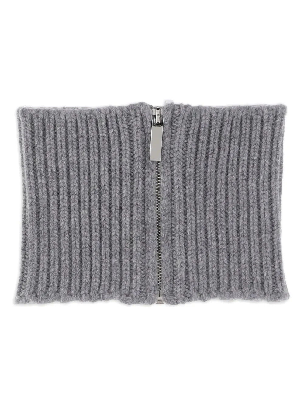 ribbed zip neck-warmer scarf