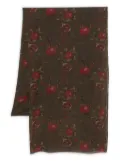 Uma Wang pomegranate-print virgin-wool scarf - Brown