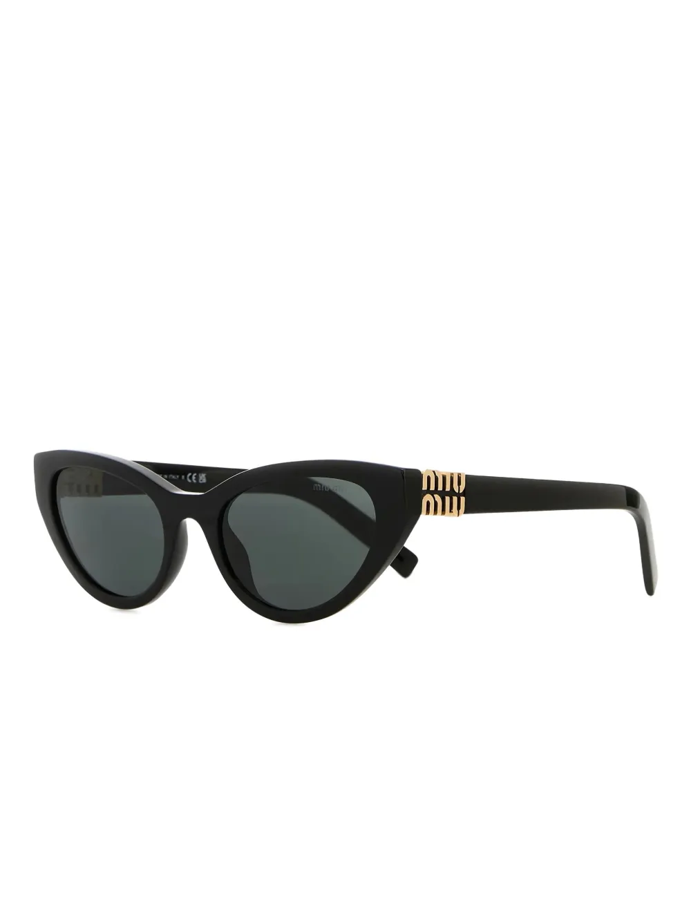 Miu Miu Eyewear Zonnebril met cat-eye montuur en logoplakkaat - Zwart