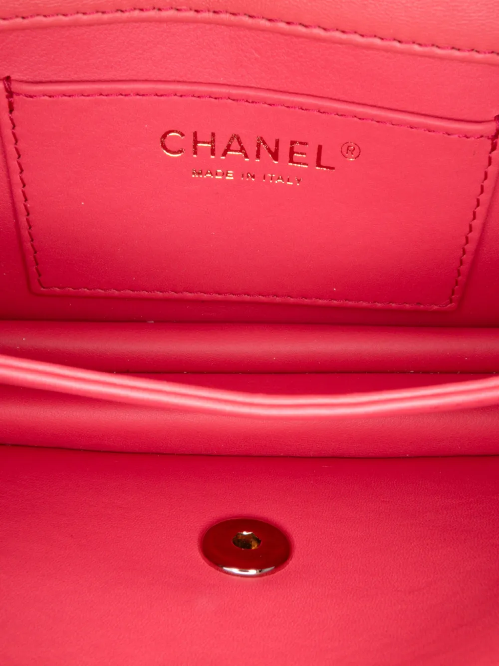 Pre-owned Chanel 2016-2017 Quilted Lambskin Pearl Chain East West Single Flap Satchel In Pink