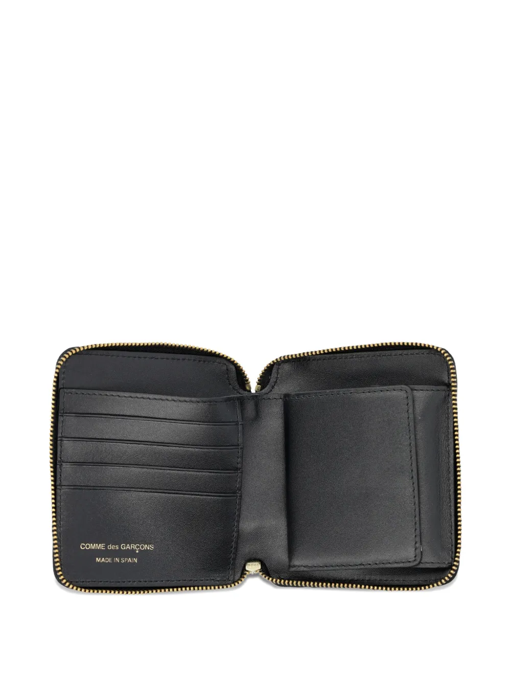 Comme Des Garçons Wallet Leren portemonnee met rits en reliëf Zwart