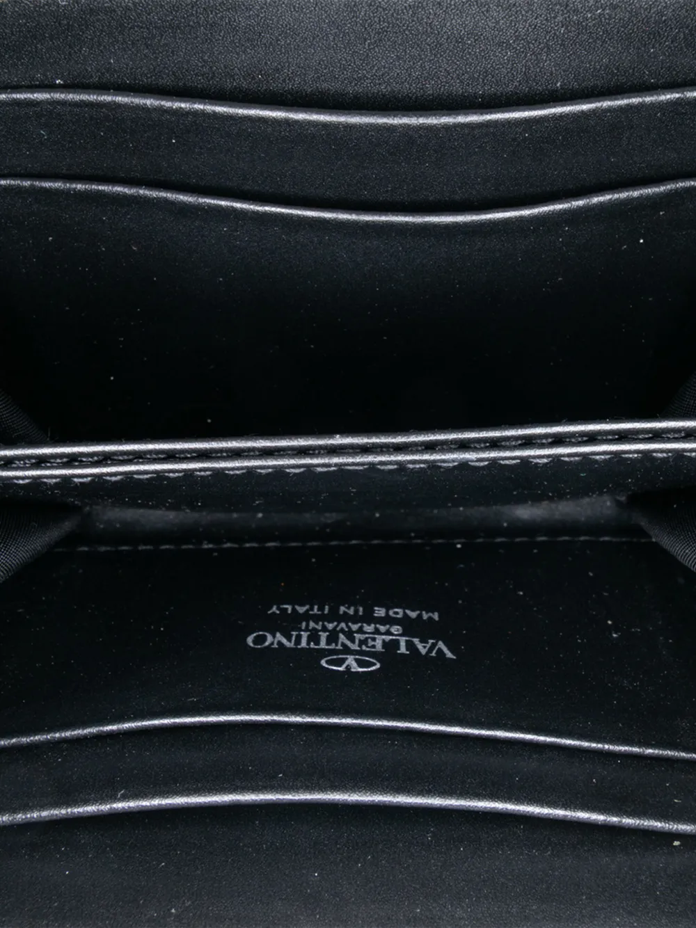 Pre-owned Valentino Garavani 2018-2025 Leather Vlogo Dreamers Neck Wallet Crossbody Bag In Black