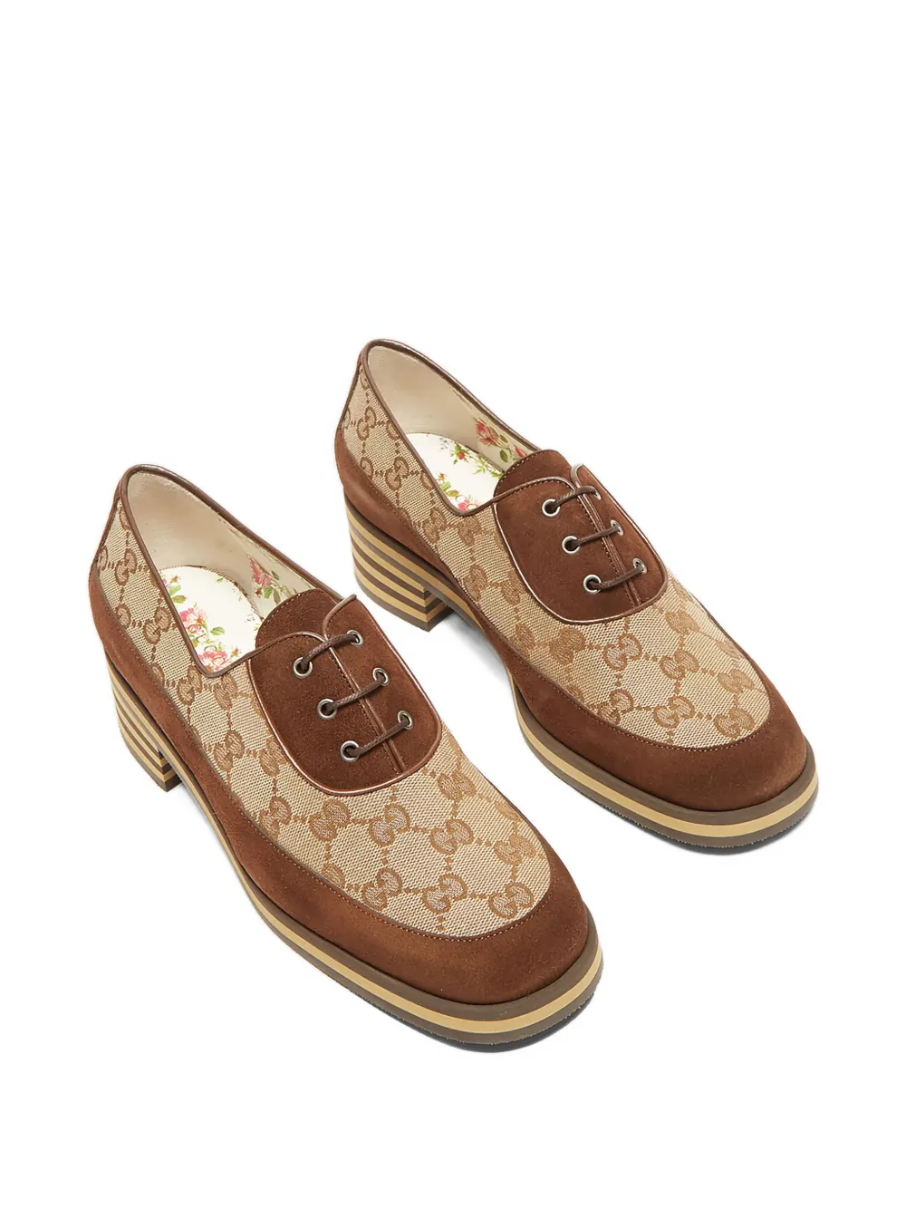 Gucci 50mm GG logo derby shoes Brown