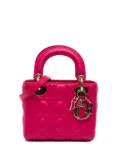 Christian Dior Pre-Owned 2014 Mini Lambskin Cannage Lady Dior satchel - Pink