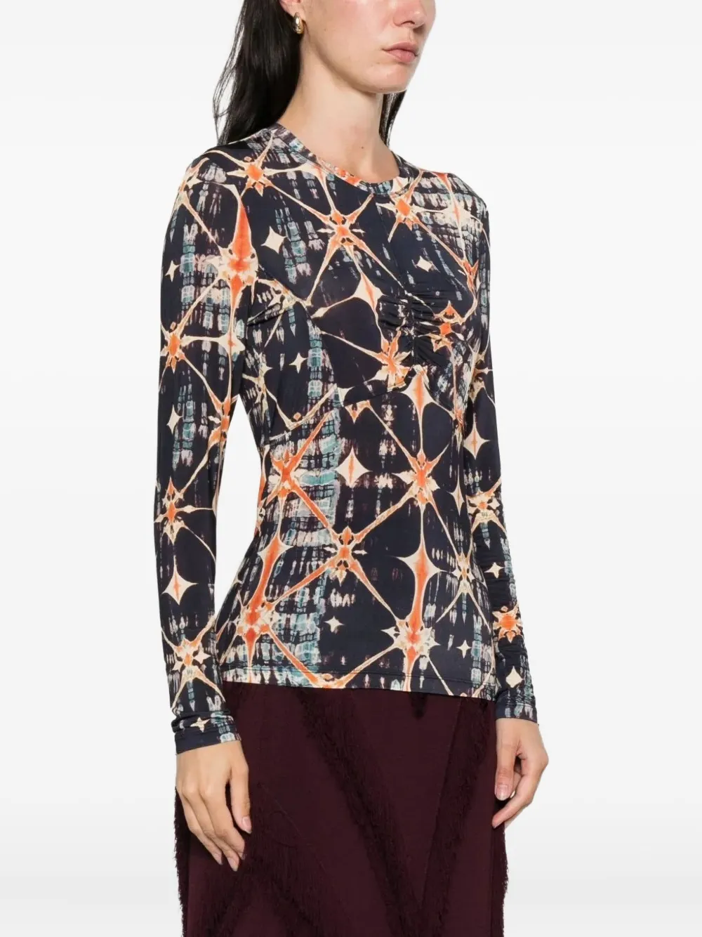Ulla Johnson tie-dye fitted top Blauw