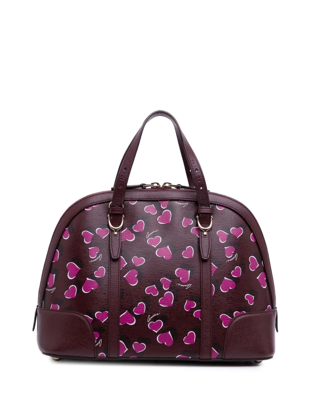 Gucci Pre-Owned 2016-2025 スモール レザー ハートビート ニース ドーム サッチェルバッグ - レッド Gucci Pre-Owned 2016-2025 スモール レザー ハートビート ニース ドーム サッチェルバッグ - レッド
