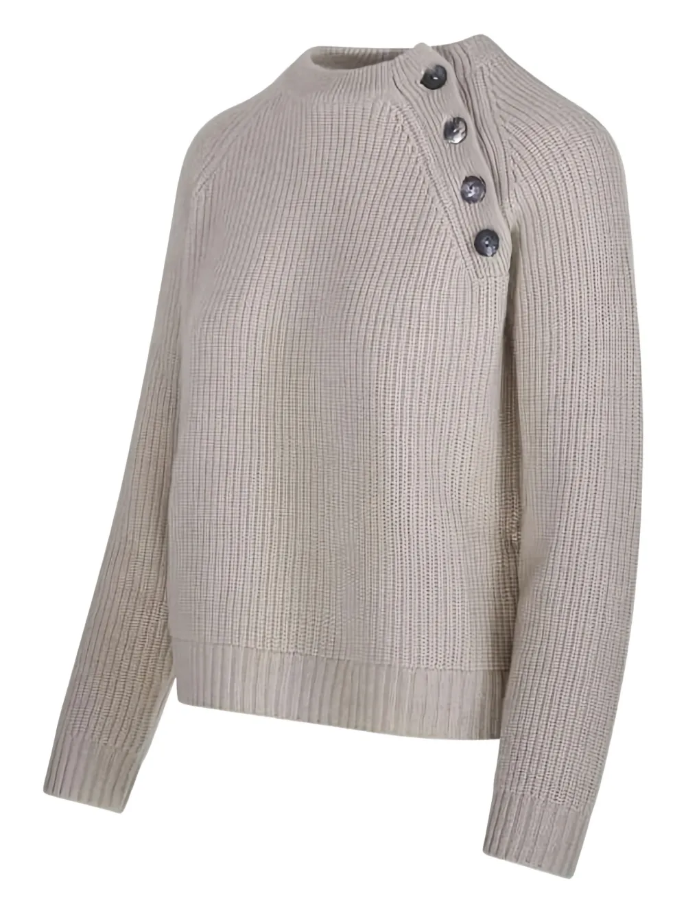 Beyou Shoulder-button Sweater In Brown