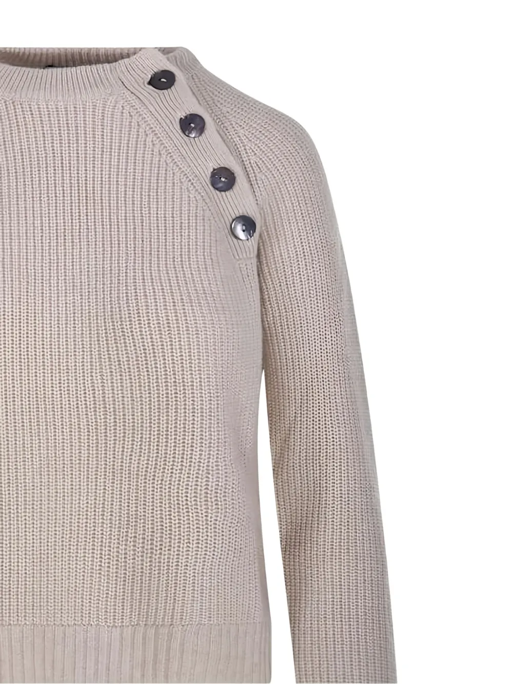 Beyou Shoulder-button Sweater In Brown