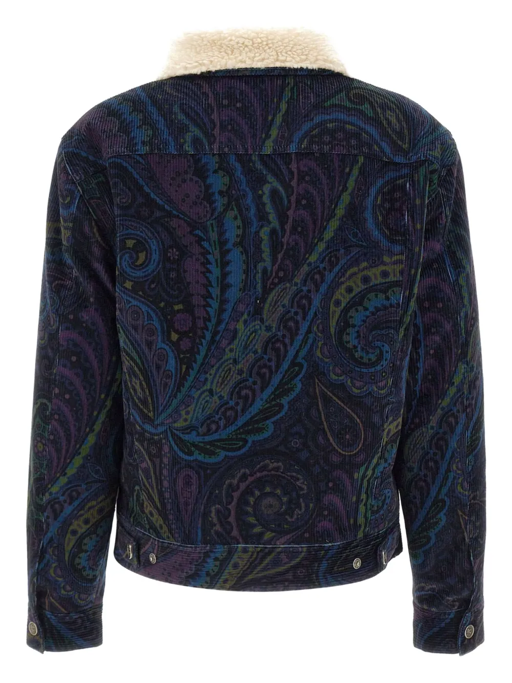 ETRO Giubbino paisley-print corduroy jacket Blauw