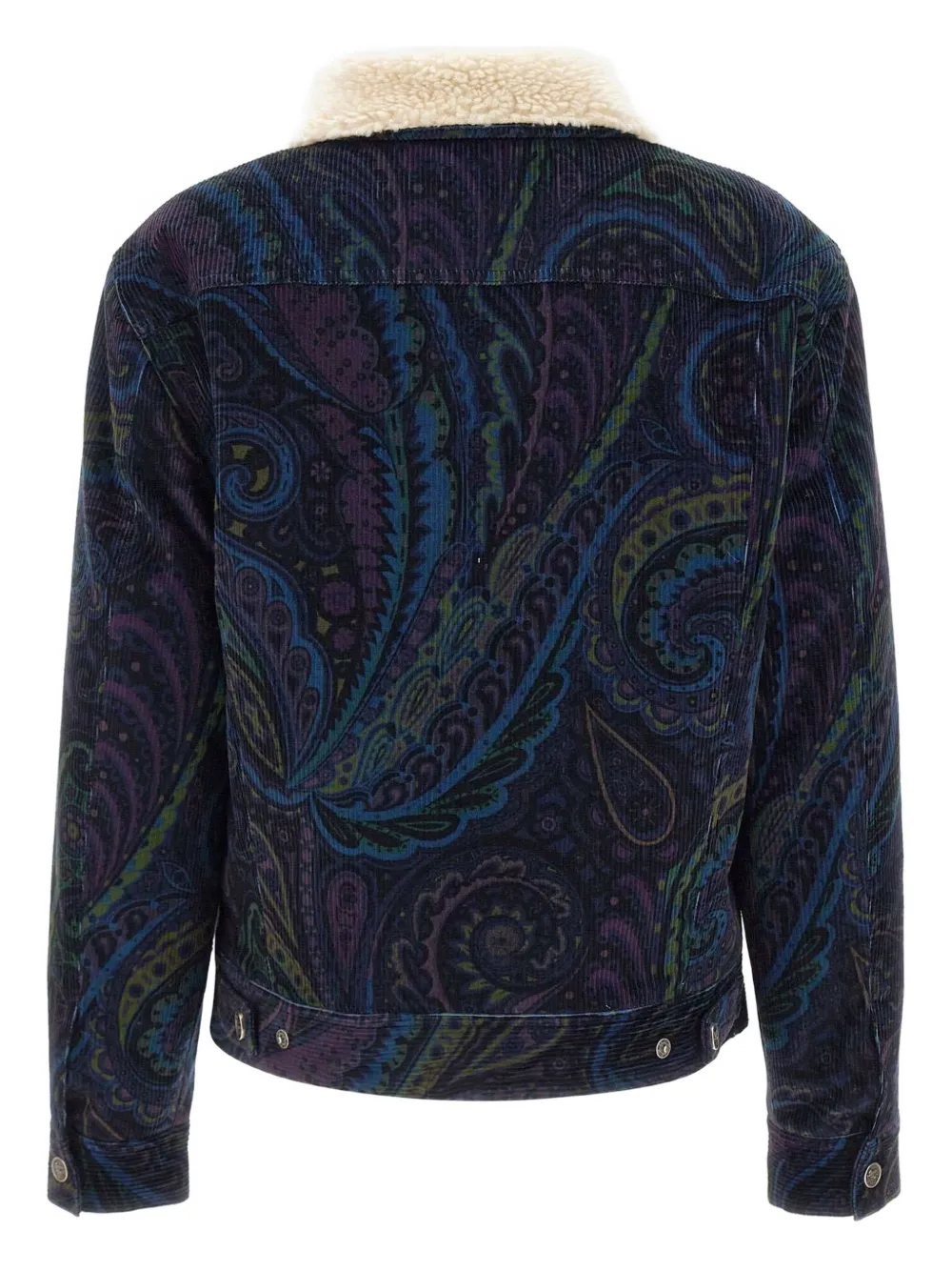 ETRO Giubbino paisley-print corduroy jacket Blauw