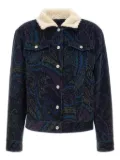 ETRO Giubbino paisley-print corduroy jacket - Blue