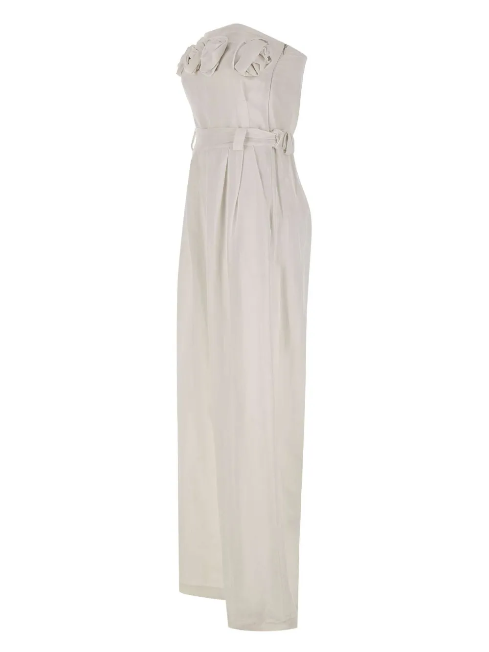 Kaos Jumpsuit verfraaid met rozen - Wit