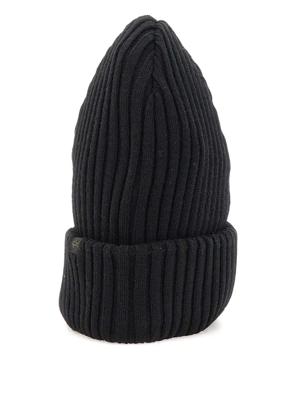 Paul & Shark ribbed logo-label beanie Zwart