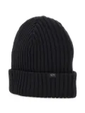 Paul & Shark ribbed logo-label beanie - Black