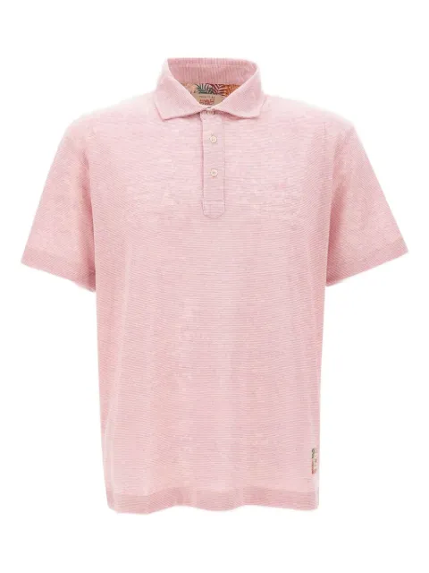 BOB button-fastening linen-cotton blend polo shirt