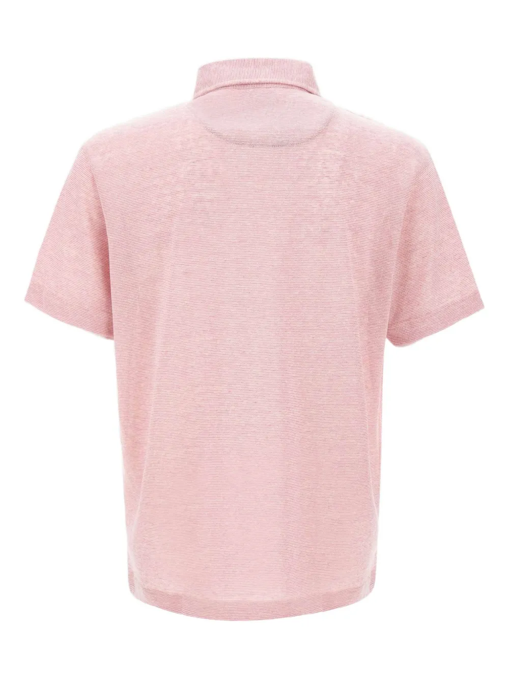BOB Poloshirt van linnen-katoenblend met knoopsluiting - Roze