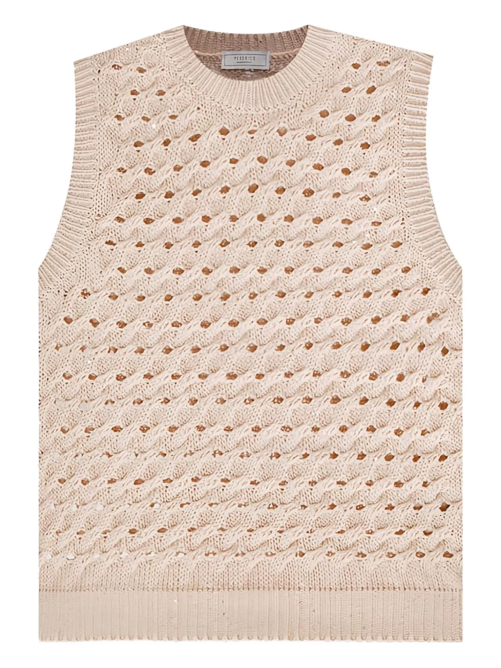 Peserico Open-knit Vest In Neutral