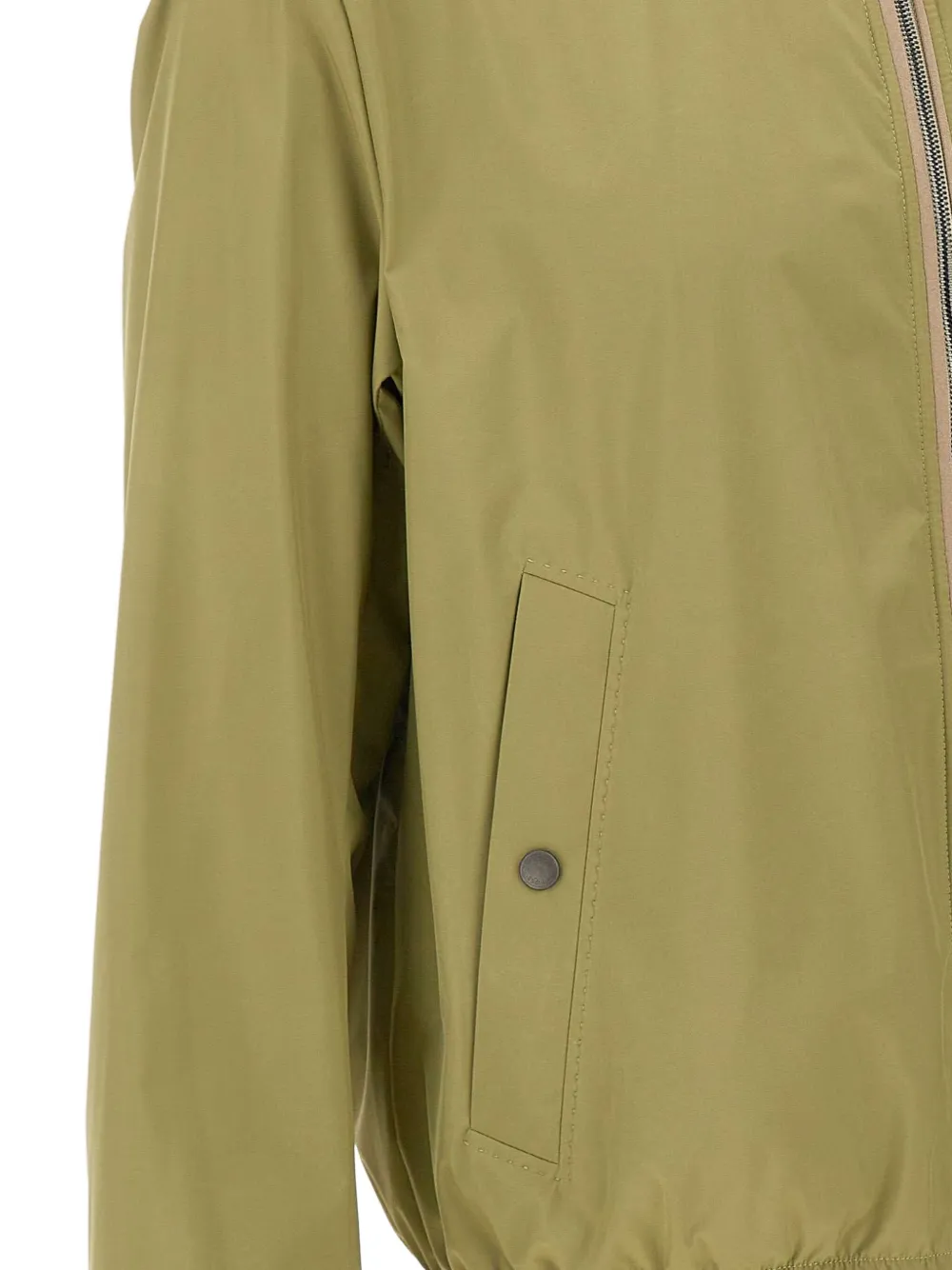 Hugo Boss Reversible Jacket With Elastic Cuffs And Collar In Green