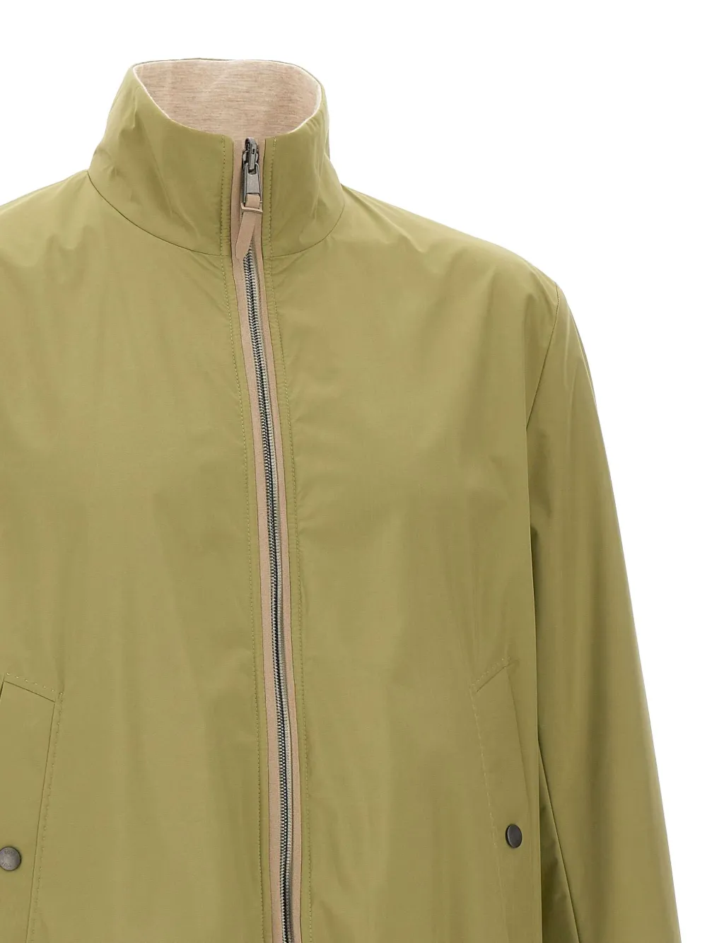 Hugo Boss Reversible Jacket With Elastic Cuffs And Collar In Green