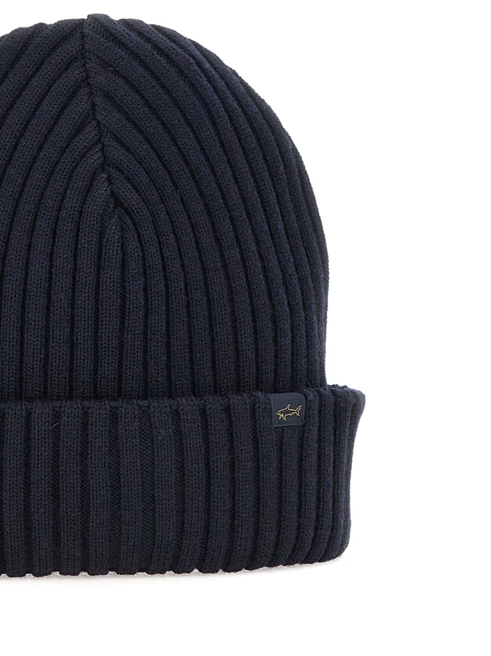 Paul & Shark ribbed logo-label beanie Zwart