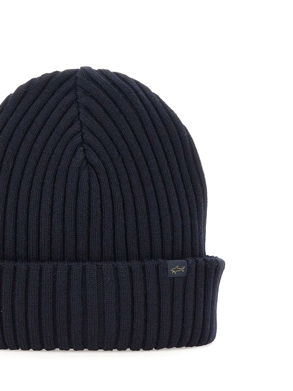 Paul & Shark ribbed logo-label beanie Zwart