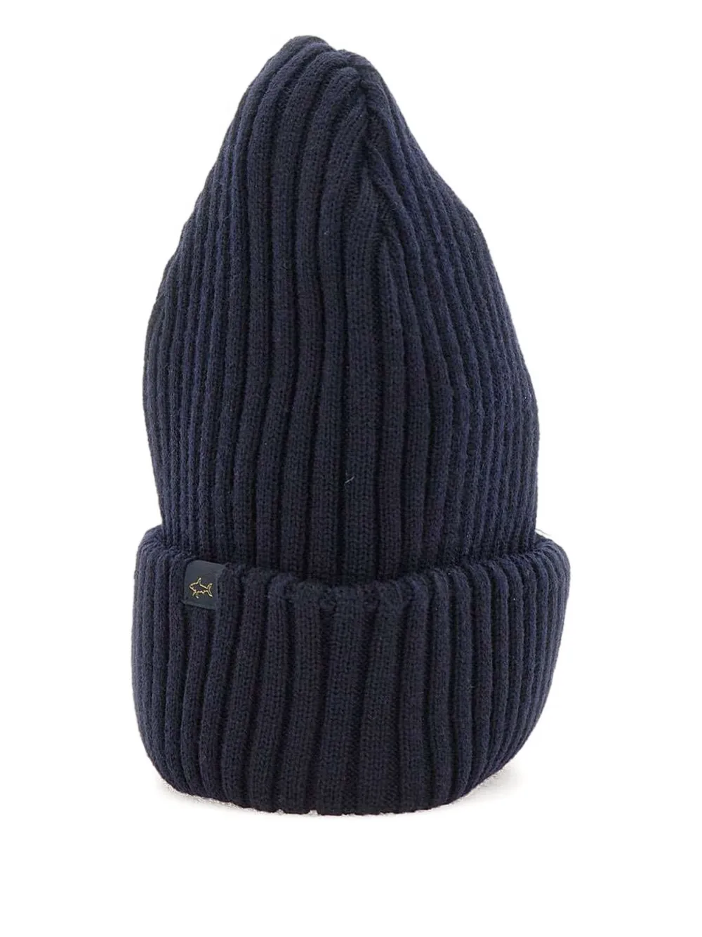 Paul & Shark ribbed logo-label beanie Zwart